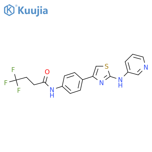 4,4,4-trifluoro-N-[4-[2-(pyridin-3-ylamino)-1,3-thiazol-4-yl]phenyl]butanamide structure