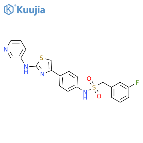 1-(3-fluorophenyl)-N-[4-[2-(pyridin-3-ylamino)-1,3-thiazol-4-yl]phenyl]methanesulfonamide structure