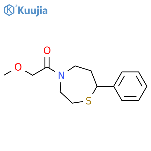 2-methoxy-1-(7-phenyl-1,4-thiazepan-4-yl)ethan-1-one structure