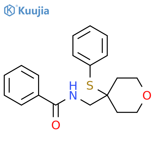 N-{[4-(phenylsulfanyl)oxan-4-yl]methyl}benzamide structure