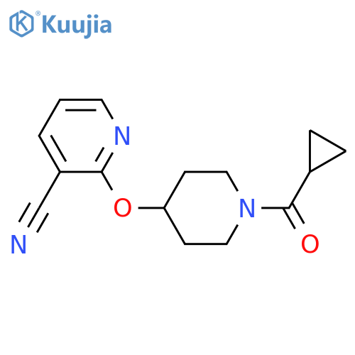 2-[(1-cyclopropanecarbonylpiperidin-4-yl)oxy]pyridine-3-carbonitrile structure