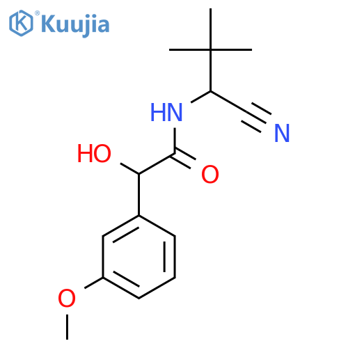 N-(1-cyano-2,2-dimethylpropyl)-2-hydroxy-2-(3-methoxyphenyl)acetamide structure