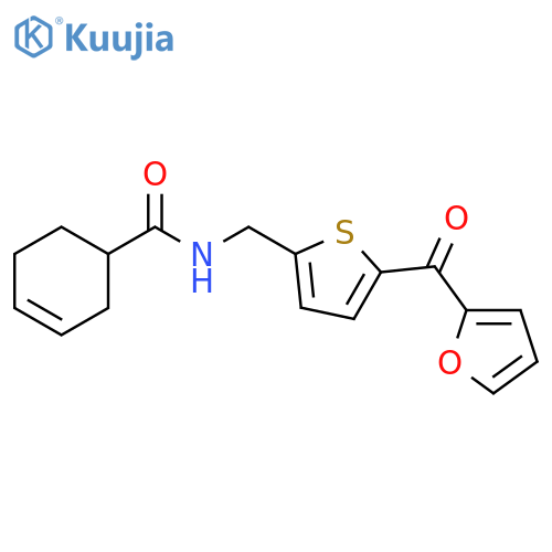 N-{[5-(furan-2-carbonyl)thiophen-2-yl]methyl}cyclohex-3-ene-1-carboxamide structure