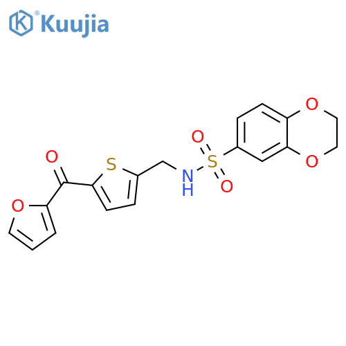 N-{[5-(furan-2-carbonyl)thiophen-2-yl]methyl}-2,3-dihydro-1,4-benzodioxine-6-sulfonamide structure