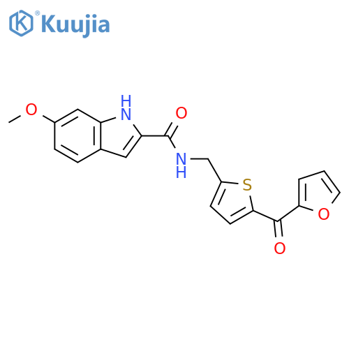 N-{[5-(furan-2-carbonyl)thiophen-2-yl]methyl}-6-methoxy-1H-indole-2-carboxamide structure