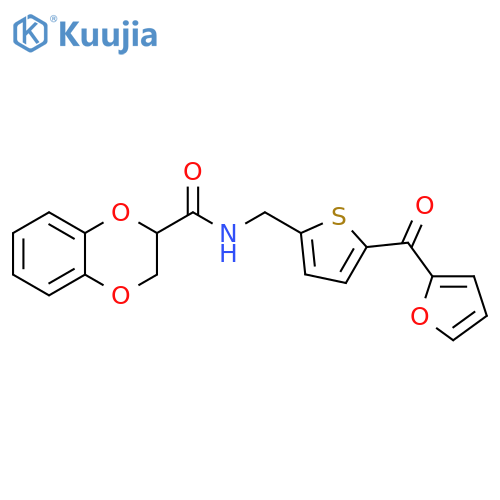 N-{[5-(furan-2-carbonyl)thiophen-2-yl]methyl}-2,3-dihydro-1,4-benzodioxine-2-carboxamide structure