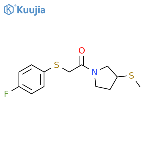 2-[(4-fluorophenyl)sulfanyl]-1-[3-(methylsulfanyl)pyrrolidin-1-yl]ethan-1-one structure
