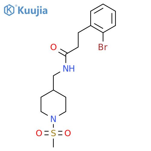 3-(2-bromophenyl)-N-(1-methanesulfonylpiperidin-4-yl)methylpropanamide structure