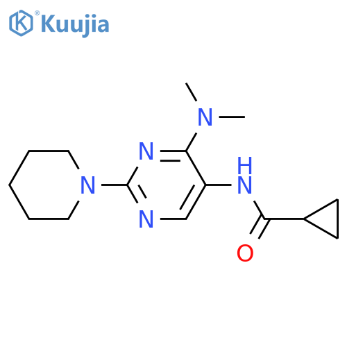 N-[4-(dimethylamino)-2-piperidin-1-ylpyrimidin-5-yl]cyclopropanecarboxamide structure