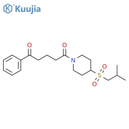 1-[4-(2-methylpropanesulfonyl)piperidin-1-yl]-5-phenylpentane-1,5-dione structure