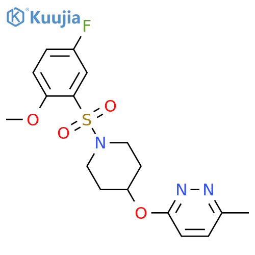 3-{[1-(5-fluoro-2-methoxybenzenesulfonyl)piperidin-4-yl]oxy}-6-methylpyridazine structure