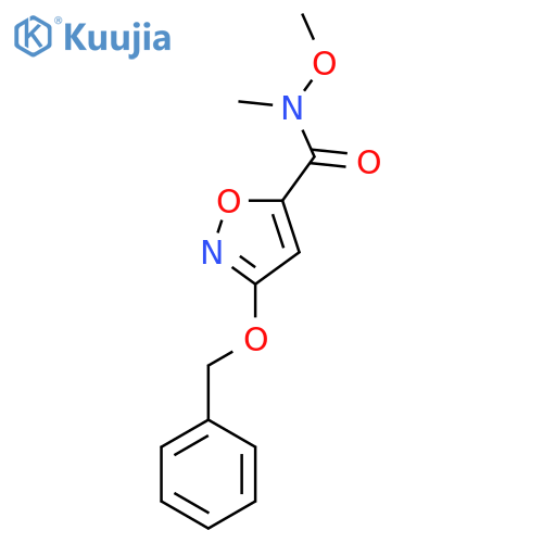 3-(benzyloxy)-N-methoxy-N-methyl-1,2-oxazole-5-carboxamide structure