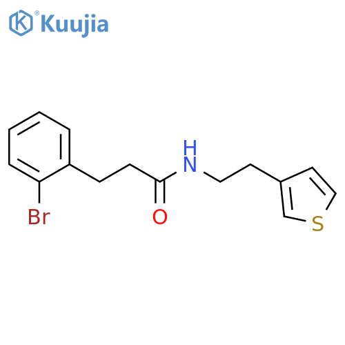 3-(2-bromophenyl)-N-2-(thiophen-3-yl)ethylpropanamide structure