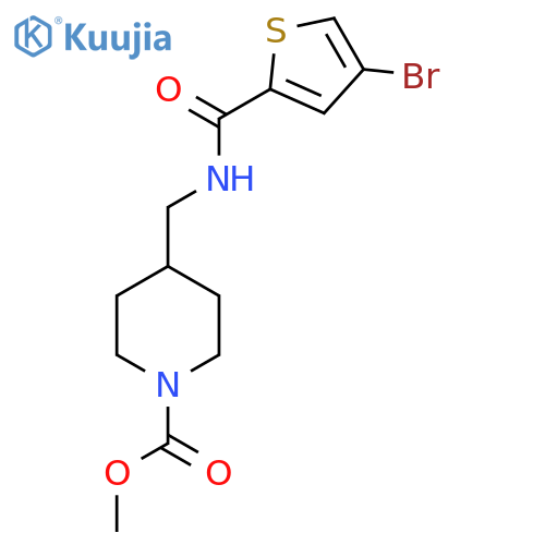 methyl 4-{(4-bromothiophen-2-yl)formamidomethyl}piperidine-1-carboxylate structure