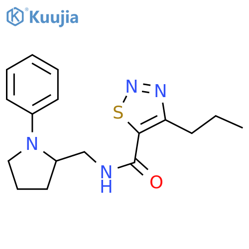N-[(1-phenylpyrrolidin-2-yl)methyl]-4-propyl-1,2,3-thiadiazole-5-carboxamide structure