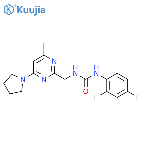1-(2,4-difluorophenyl)-3-{4-methyl-6-(pyrrolidin-1-yl)pyrimidin-2-ylmethyl}urea structure