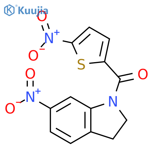 6-nitro-1-(5-nitrothiophene-2-carbonyl)-2,3-dihydro-1H-indole structure