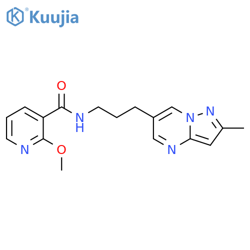 2-Methoxy-N-[3-(2-methylpyrazolo[1,5-a]pyrimidin-6-yl)propyl]-3-pyridinecarboxamide structure