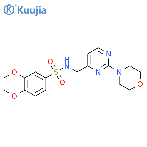 N-{[2-(morpholin-4-yl)pyrimidin-4-yl]methyl}-2,3-dihydro-1,4-benzodioxine-6-sulfonamide structure