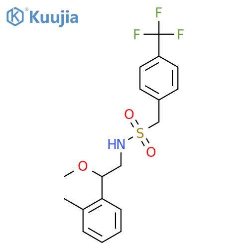 N-(2-methoxy-2-(o-tolyl)ethyl)-1-(4-(trifluoromethyl)phenyl)methanesulfonamide structure