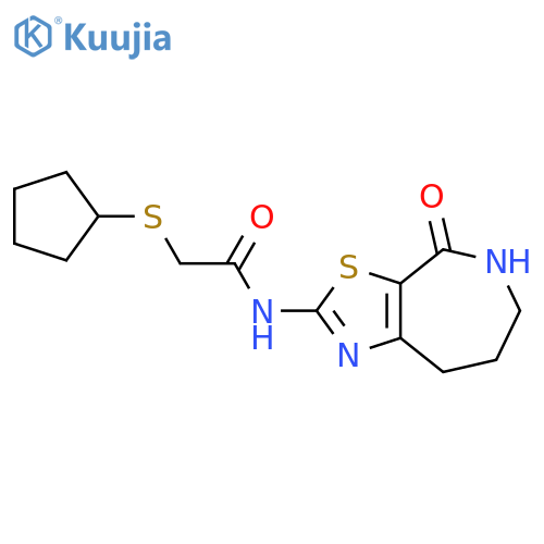 2-(Cyclopentylthio)-N-(5,6,7,8-tetrahydro-4-oxo-4H-thiazolo[5,4-c]azepin-2-yl)acetamide structure