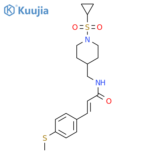 (2E)-N-{1-(cyclopropanesulfonyl)piperidin-4-ylmethyl}-3-4-(methylsulfanyl)phenylprop-2-enamide structure