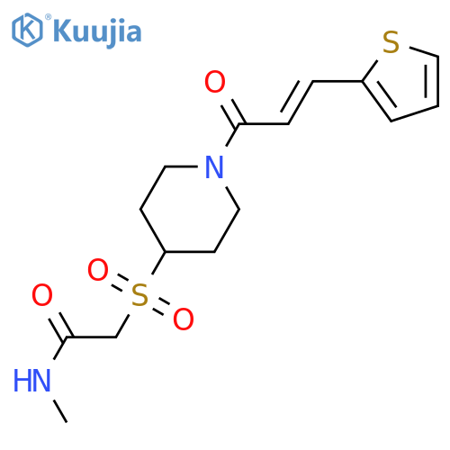 N-methyl-2-({1-[(2E)-3-(thiophen-2-yl)prop-2-enoyl]piperidin-4-yl}sulfonyl)acetamide structure
