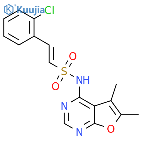 (E)-2-(2-Chlorophenyl)-N-(5,6-dimethylfuro[2,3-d]pyrimidin-4-yl)ethenesulfonamide structure