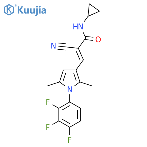 (E)-2-Cyano-N-cyclopropyl-3-[2,5-dimethyl-1-(2,3,4-trifluorophenyl)pyrrol-3-yl]prop-2-enamide structure