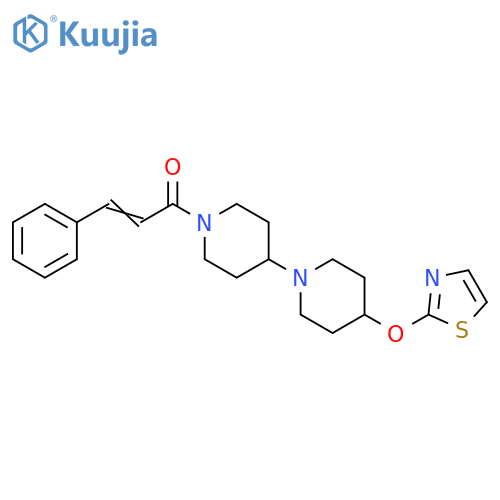 (2E)-3-phenyl-1-[4-(1,3-thiazol-2-yloxy)-[1,4'-bipiperidine]-1'-yl]prop-2-en-1-one structure