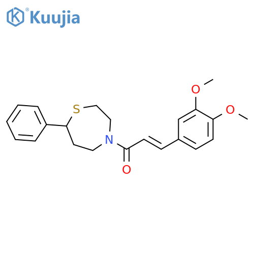 (2E)-3-(3,4-dimethoxyphenyl)-1-(7-phenyl-1,4-thiazepan-4-yl)prop-2-en-1-one structure