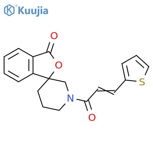 1'-[(2E)-3-(thiophen-2-yl)prop-2-enoyl]-3H-spiro[2-benzofuran-1,3'-piperidine]-3-one structure