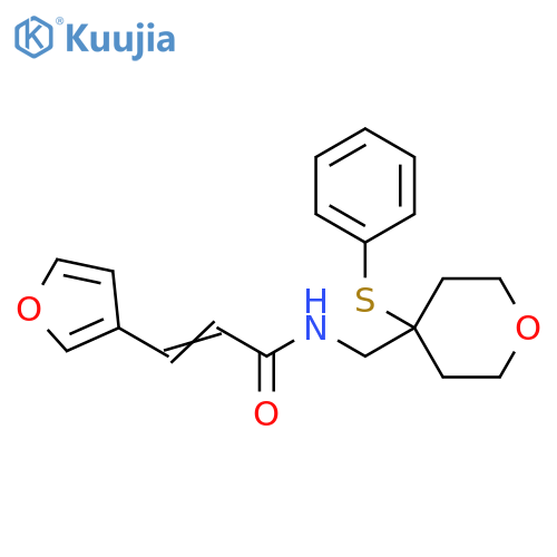 (2E)-3-(furan-3-yl)-N-{[4-(phenylsulfanyl)oxan-4-yl]methyl}prop-2-enamide structure