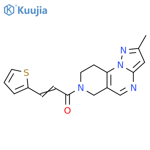 1-(8,9-Dihydro-2-methylpyrazolo[1,5-a]pyrido[3,4-e]pyrimidin-7(6H)-yl)-3-(2-thienyl)-2-propen-1-one structure