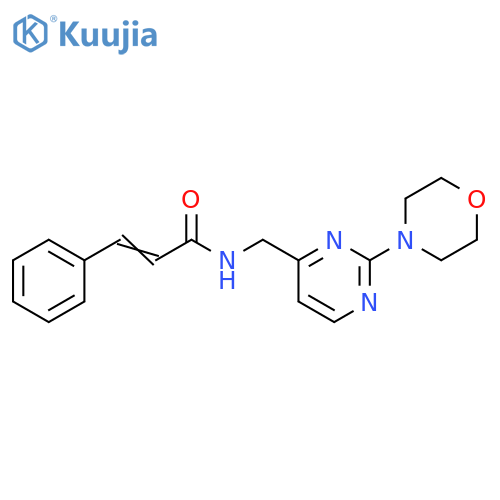 (2E)-N-{[2-(morpholin-4-yl)pyrimidin-4-yl]methyl}-3-phenylprop-2-enamide structure