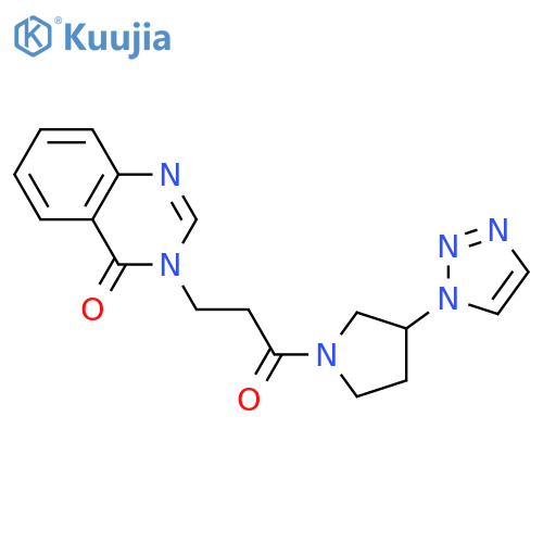3-[3-oxo-3-[3-(triazol-1-yl)pyrrolidin-1-yl]propyl]quinazolin-4-one structure
