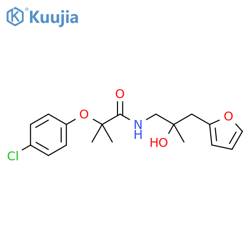2-(4-chlorophenoxy)-N-{2-[(furan-2-yl)methyl]-2-hydroxypropyl}-2-methylpropanamide structure