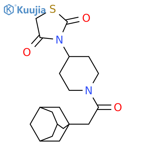 3-[1-[2-(1-adamantyl)acetyl]piperidin-4-yl]-1,3-thiazolidine-2,4-dione structure