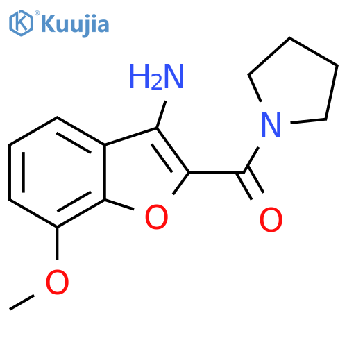 7-methoxy-2-(pyrrolidine-1-carbonyl)-1-benzofuran-3-amine structure