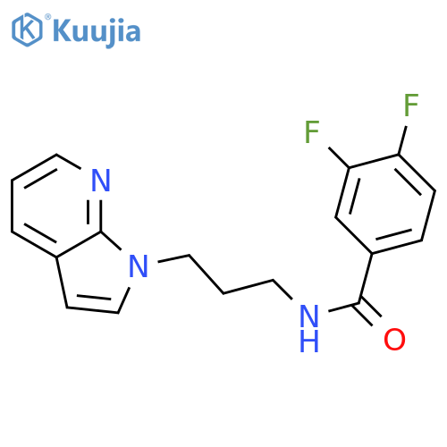 3,4-difluoro-N-(3-{1H-pyrrolo[2,3-b]pyridin-1-yl}propyl)benzamide structure