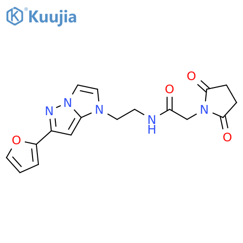 2-(2,5-dioxopyrrolidin-1-yl)-N-{2-[6-(furan-2-yl)-1H-pyrazolo[1,5-a]imidazol-1-yl]ethyl}acetamide structure