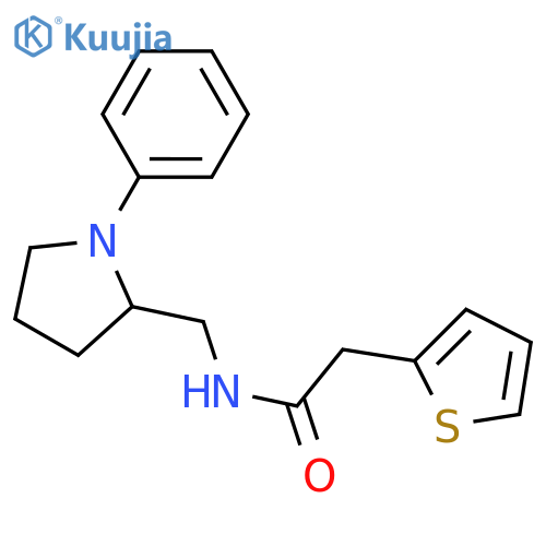 N-[(1-phenylpyrrolidin-2-yl)methyl]-2-(thiophen-2-yl)acetamide structure