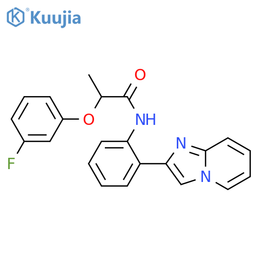 2-(3-fluorophenoxy)-N-(2-imidazo[1,2-a]pyridin-2-ylphenyl)propanamide structure