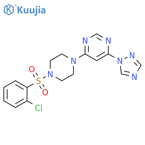 4-[4-[(2-Chlorophenyl)sulfonyl]-1-piperazinyl]-6-(1H-1,2,4-triazol-1-yl)pyrimidine structure