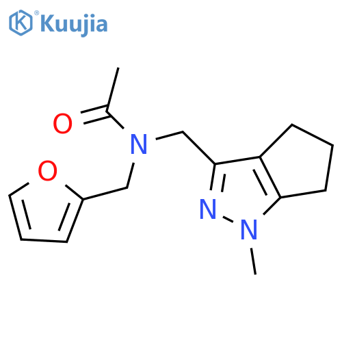 N-[(furan-2-yl)methyl]-N-({1-methyl-1H,4H,5H,6H-cyclopenta[c]pyrazol-3-yl}methyl)acetamide structure