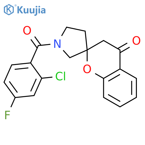 1'-(2-chloro-4-fluorobenzoyl)-3,4-dihydrospiro[1-benzopyran-2,3'-pyrrolidine]-4-one structure
