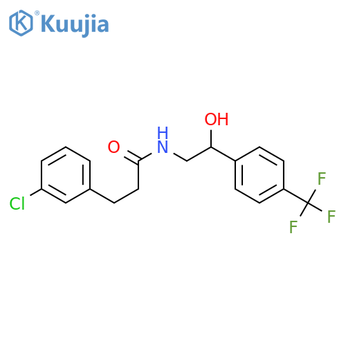 3-(3-chlorophenyl)-N-{2-hydroxy-2-[4-(trifluoromethyl)phenyl]ethyl}propanamide structure
