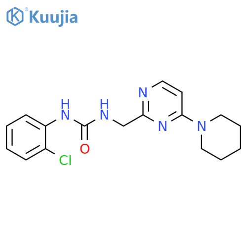 1-(2-chlorophenyl)-3-{[4-(piperidin-1-yl)pyrimidin-2-yl]methyl}urea structure