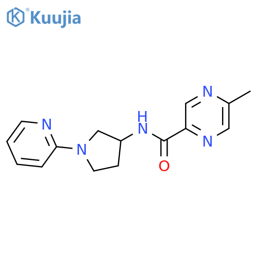 5-methyl-N-(1-pyridin-2-ylpyrrolidin-3-yl)pyrazine-2-carboxamide structure