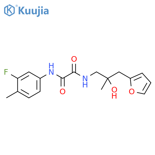 N'-(3-fluoro-4-methylphenyl)-N-{2-[(furan-2-yl)methyl]-2-hydroxypropyl}ethanediamide structure
